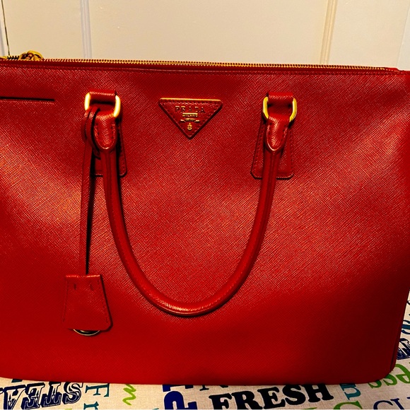 Prada Saffiano Executive Tote, Red - Picture 1 of 11